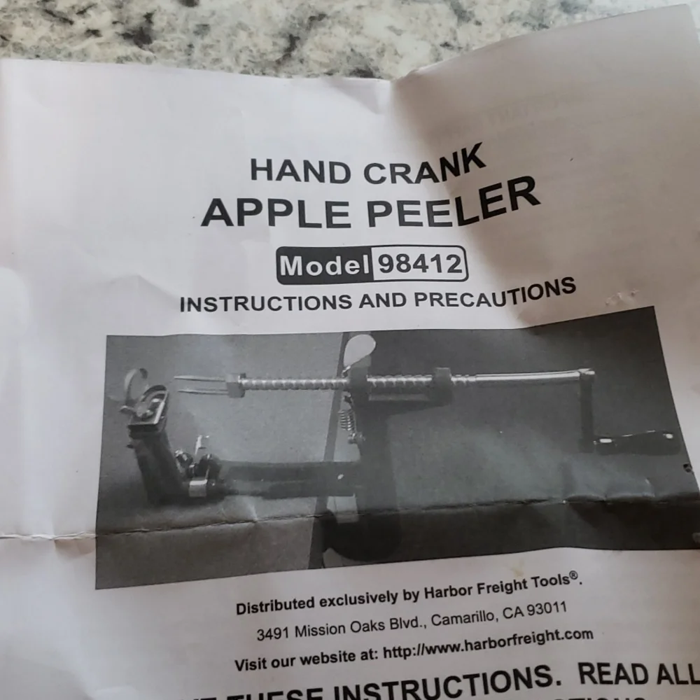 Apple peeler hand crank stainless steel blade